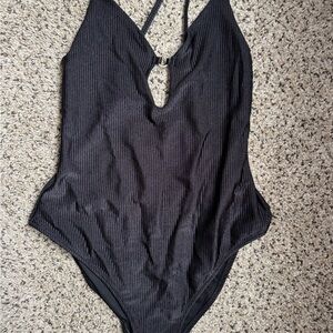 Aerie Black Ribbed Swimwear